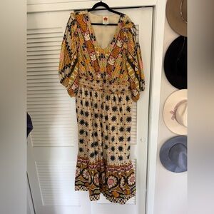 FARM Rio Multicolor Long Sleeve Maxi Dress